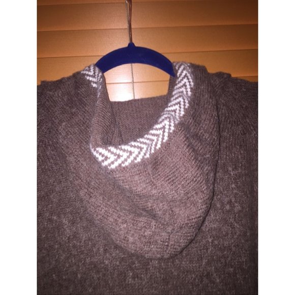 Alpaca Connection Large Full-Zip Hooded Sweater Handmade Peru Taupe Beautiful - Picture 5 of 7